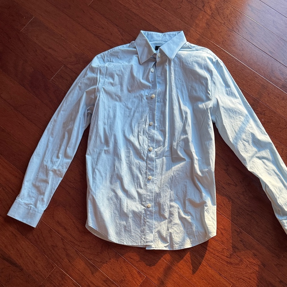 Express Men's Pale Blue Button-Down Dress Shirt